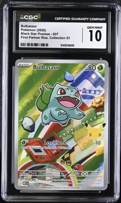 2026 Pokemon Bulbasaur First Partner Illustration Collection CGC 10 037 English - Image 1
