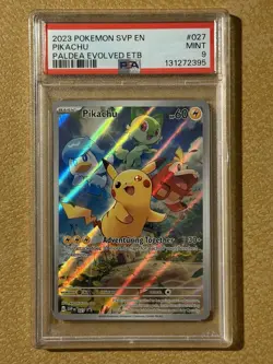 Pokemon TCG Pikachu SV: Scarlet & Violet Promo Holo 027 English 2023 PSA 9 - Image 1