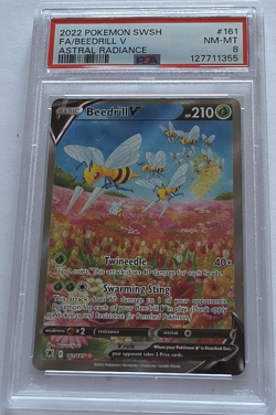 Pokemon Beedrill V Astral Radiance 161/189 Full Art Holo Ultra Rare PSA 8 - Image 1