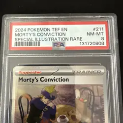 Morty's Conviction 211/162 Special Illustration Rare Pokemon PSA 8 *311 - Image 2