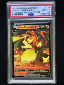 Pokemon TCG: Celebrations - Lance's Charizard V SWSH 133 Promo [PSA 10] GEM - Image 1