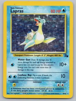 Lapras 10/62 Holo Rare Fossil Pokemon Unlimited Holo MP - Image 1