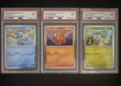 Pokemon 151 Poster Collection PSA 9 Bulbasuar 046 Charmander 047 Squirtle 048 - Image 1