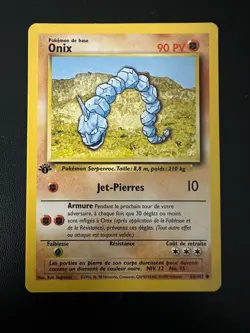 Pokemon Base Set 1st Edition FRENCH Onix 56/102 LP - Image 1