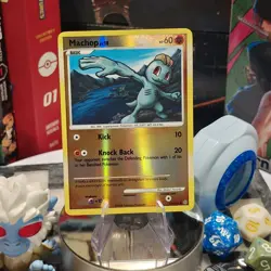2008 Pokemon, D&P Stormfront, #64/100 Machop Lv. 18, Reverse Holo Common See Pic - Image 1