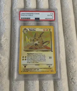1999 Pokemon Fossil Raichu Holo PSA 6 - Image 1