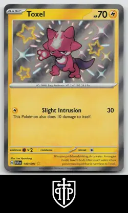 Pokemon - Toxel 140/091 Paldean Fates - Shiny Rare - NM - Image 1