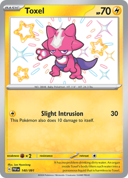 Pokemon - Toxel 140/091 Paldean Fates - Shiny Rare - NM - Image 4