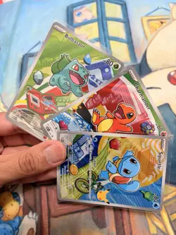 Pokemon TCG First Starters Kanto Bulbasaur Charmander Squirtle Set NM Gradeable - Image 1