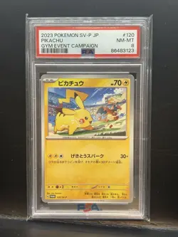 PSA8 Pikachu Gekito Spark Pokemon Card Mint Condition - Image 1