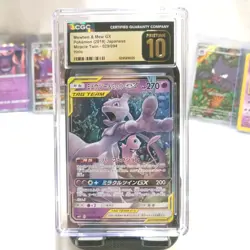 CGC 10 PRISTINE ✨ Mewtwo & Mew GX 029/094 Tag Team Miracle Twin SM11 Pokemon - Image 1