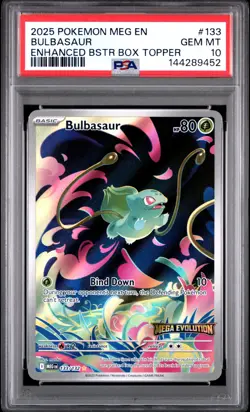 2025 POKEMON MEG EN-MEGA EVOLUTION ENHANCED BOOSTER BOX TOPPER BULBASAUR PSA 10 - Image 1