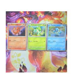 Pokemon 151 Poster Collection Promos Charmander Bulbasaur Squirtle Swirls - Image 1