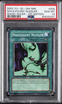 2002 YU-GI-OH! MRL-MAGIC RULER 1ST EDITION #005 MALEVOLENT NUZZLER PSA 10 - Image 1