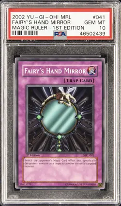 2002 YU-GI-OH! MRL-MAGIC RULER 1ST EDITION #041 FAIRY'S HAND MIRROR PSA 10 - Image 1