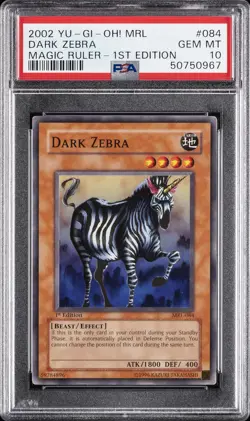 2002 YU-GI-OH! MRL-MAGIC RULER 1ST EDITION #084 DARK ZEBRA PSA 10 - Image 1