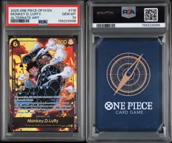 2025 One Piece OP10 EN Monkey D Luffy Alternate Art #118 PSA 10 GEM MINT - Image 3