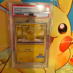 Pikachu Illustration Contest 2024 PSA9 Promo Trading Card - Image 1