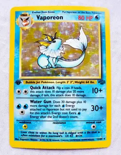 Pokemon TCG 1ST EDITION VAPOREON Jungle Holographic Card 12/64 Holo Rare WOTC V4 - Image 4