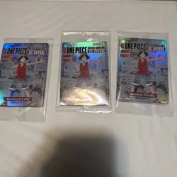 THREE One Piece College Basketball US Voyage Monkey.D.Luffy Cards (Sealed x3) - Image 1