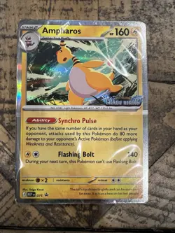 Pokemon TCG Chaos Rising Pre Release Stamp Promo Ampharos Sealed 40 Card Deck - Image 1