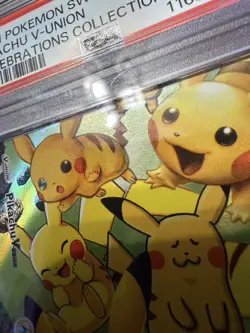 2021 POKEMON Celebrations Black Star Promo PIKACHU V-Union Card SWSH 141 PSA 10 - Image 4