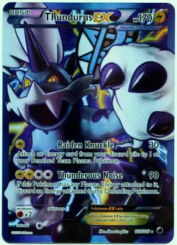 Thundurus EX 110/116 Plasma Freeze Holo Full Art Pokemon TCG Ultra Rare NM - Image 1