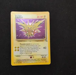 Pokemon Zapdos 16/102 Base Set Holo Rare 1999 Card 80 HP Thunderstorm - Image 1