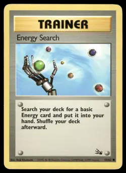 Pokemon Cards Energy Search 59/62 Unlimited Fossil WOTC Common NM - Image 1