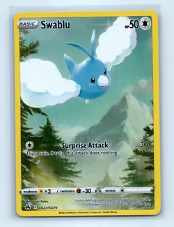 Pokemon tcg SWSH: Crown Zenith: Galarian Gallery Swablu Near Mint or Better - Image 1
