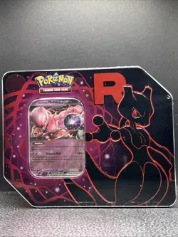 Team Rocket Tin [Team Rocket's Mewtwo ex] Pokemon TCG - Factory Sealed New - Image 1