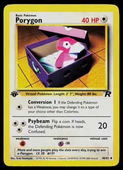 Pokemon Card Team Rocket Porygon 48/82 Uncommon 1st Edition - Image 1