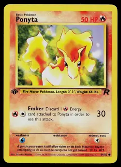 Pokemon Card Team Rocket Ponyta 64/82 Common 1st Edition - Image 1