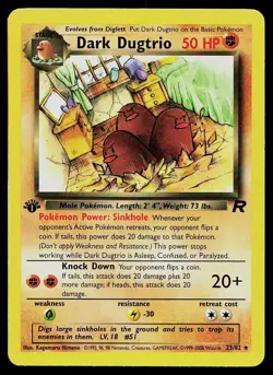 Pokemon Card Team Rocket Dark Dugtrio 23/82 1st Edition Rare - Image 1
