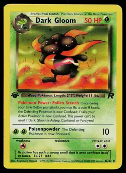 Pokemon Card Team Rocket Dark Gloom 36/82 1st Edition Uncommon - Image 1