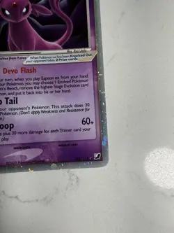 Espeon EX (W/ Swirl!) Pokemon 2005 Unseen Forces 102/115 Holo - Image 5