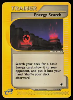 Energy Search 153/165 Common Expedition Base Set Pokemon Moderately Played - Image 1