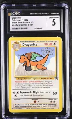 Pokemon English Dragonite 1999 Black Star Promos - WotC Mewtwo Strikes Back - Image 1