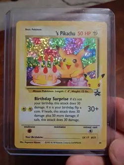 Pokemon Birthday Pikachu Holo Celebrations Black Star Promo - English “Mint”⚡ - Image 1