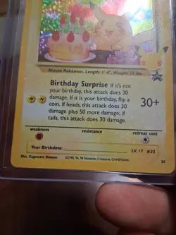 Pokemon Birthday Pikachu Holo Celebrations Black Star Promo - English “Mint”⚡ - Image 3