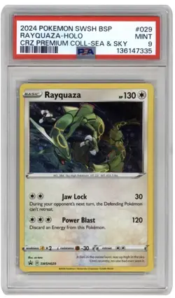 2024 Pokemon SWSH029 Sea & Sky Rayquaza Black Star Promo Holo PSA 9!!! - Image 1