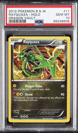 2012 POKEMON B&W DRAGON VAULT #11 RAYQUAZA-HOLO PSA 10 - Image 1