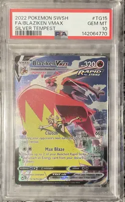 Pokemon TCG Blaziken VMAX TG15/TG30 PSA 10 Gem Mint Silver Tempest Rare - Image 1