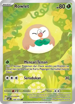 Pokemon TCG Indonesian Rowlet AR 126/123 Nullifying Explosion - Image 1