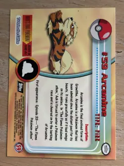 Pokemon Topps #59 Arcanine Black Topps Logo - Image 4