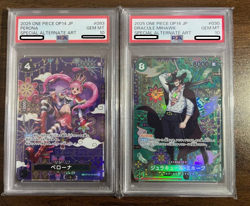 PSA 10 Sequential Mihawk Perona SP Parallel 2 Card Set One Piece Japanese - Image 1