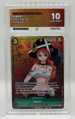 One Piece CCG Nami OP02-036 Alt Art SR Paramount War - ACE 10 with PERFECT SUBS - Image 1
