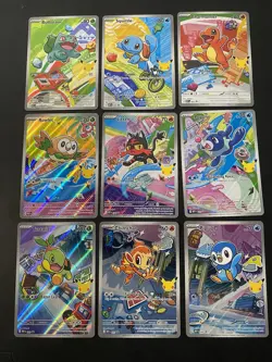 Pokemon 2026 First Partner Illustration Collection Series 1 Promo Set (9 Cards) - Image 2
