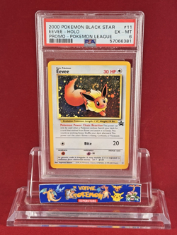 2000 Black Star Promo Pokemon League EEVEE Holo Card #11 PSA 6 - Swirl - Image 1