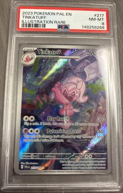 PSA 8 Tinkatuff Paldea Evolved 217/193 Illustration Rare Pokemon Card - Image 1